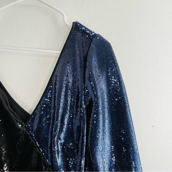 NWT Diane Von Furstenberg DVF Sequin One Shoulder Ruffle Mini Dress 6 - Picture 5 of 16